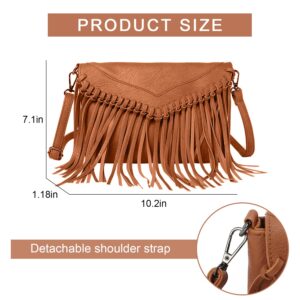 LUI SUI Women PU Leather Hobo Fringe Tassel Cross Body Bag Vintage Shoulder Handbag for Girls