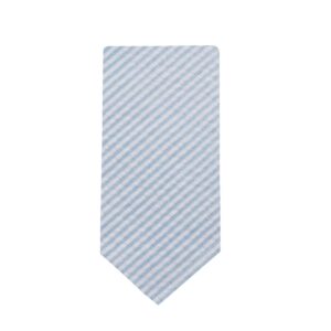 Jacob Alexander Men's Seersucker Striped Pattern Regular Length Neck Tie - Baby Blue