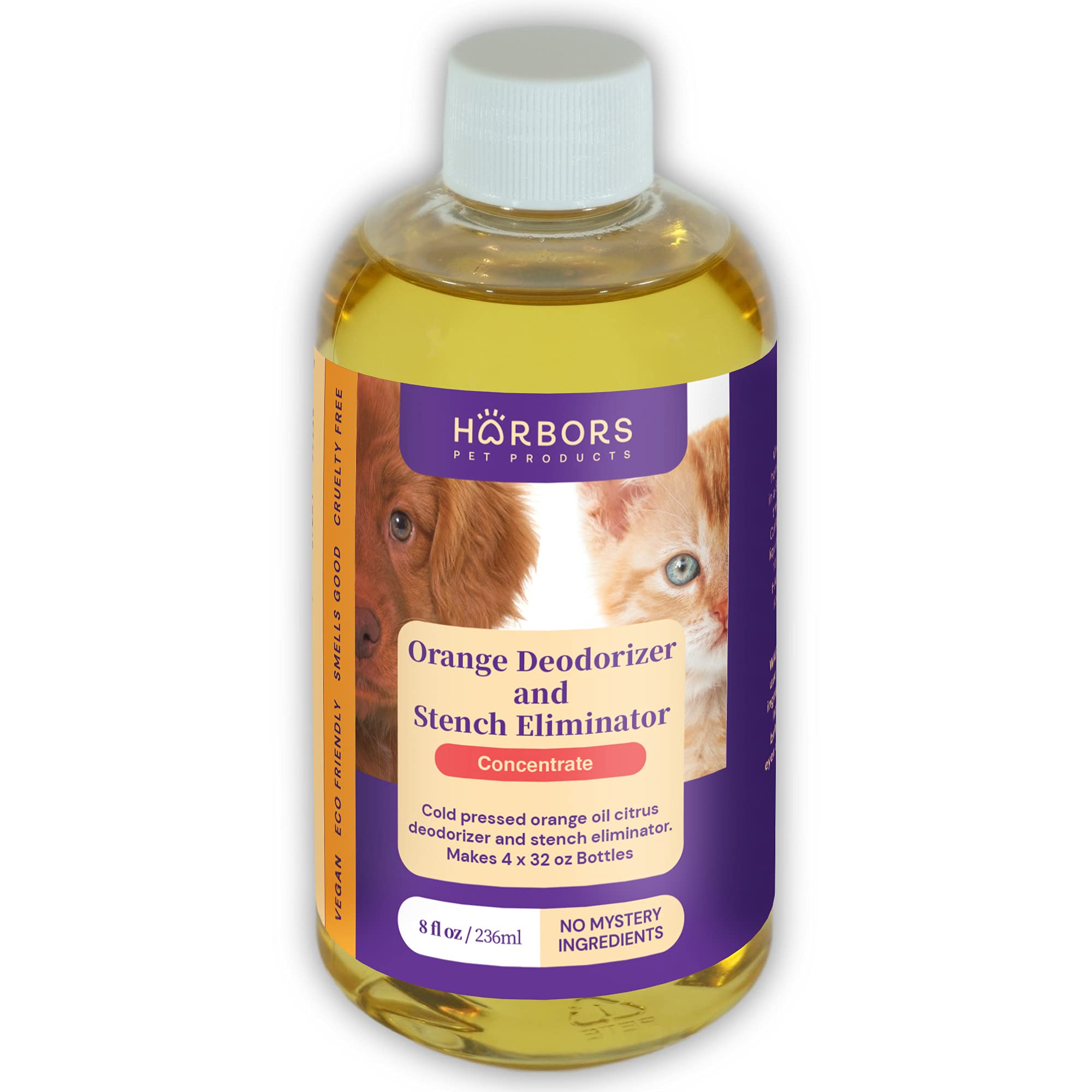 Harbor's Orange Deodorizer and Pet Stench Eliminator. Removes Dog & Cat Urine. Cleans Rugs, Furniture, and Mattresses with Pleasant Natural Aroma. Bottle of Concentrate Makes 1 Gal of Spray.