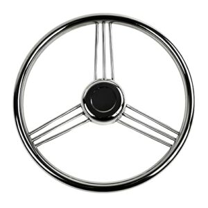 marine city 316 grade stainless steel polished steering wheel 15 degree dish 9 spokes 13-1/2 inches for boats yachts ships (pack of 1)