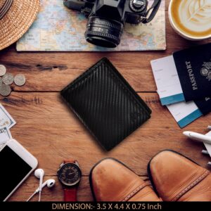 NeoMonte Handcrafted RFID Leather Wallet For Men, Sleek Trifold Front Pocket Wallet with 2 ID & 9 Cards Slots