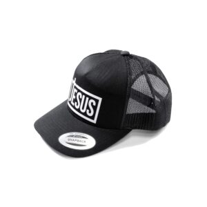 Aprojes Jesus Hat for Men – Christian Trucker Cap – Adjustable (Black/Black)