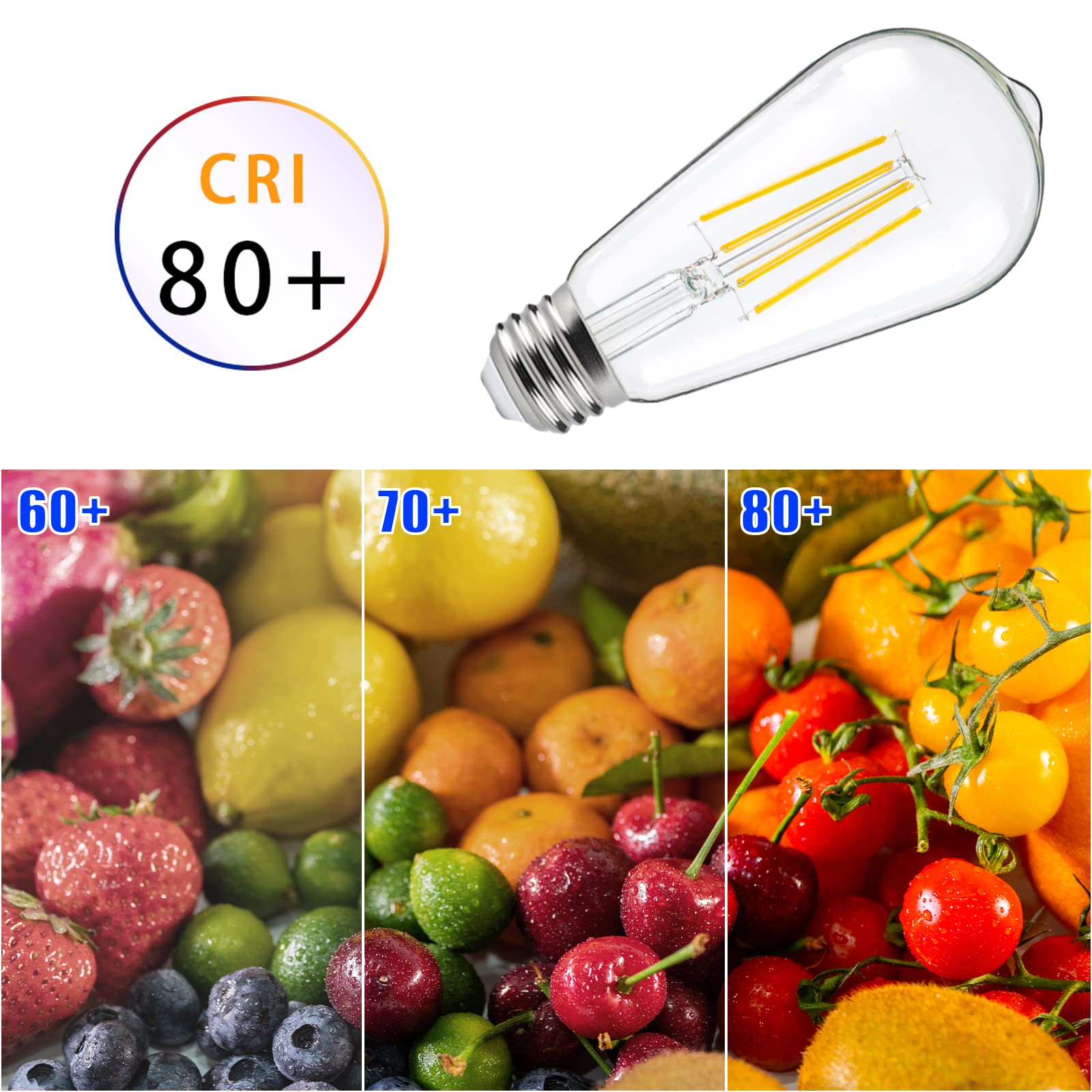 FAGUANGAO ST64 LED Dusk to Dawn Light Bulbs Outdoor,6W 60W Equivalent,2700K Warm White,650 Lumens E26 Edison Filament Photocell Sensor Bulb,Auto On/Off Vintage Bulbs for Porch,Patio,Garage,4 Pack