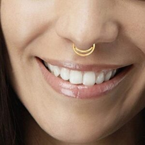 Moon Daith Nose Ring Small Tragus Hoop Earrings Cartilage Helix 20g Stainless Surgical Steel Piercing Rings Jewelry Septum 5Pcs (8mm)