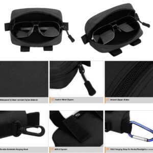 CamGo Tactical Sunglasses Hard Case Portable Molle Zipper Nylon Eyeglasses Carrying Case with Clip