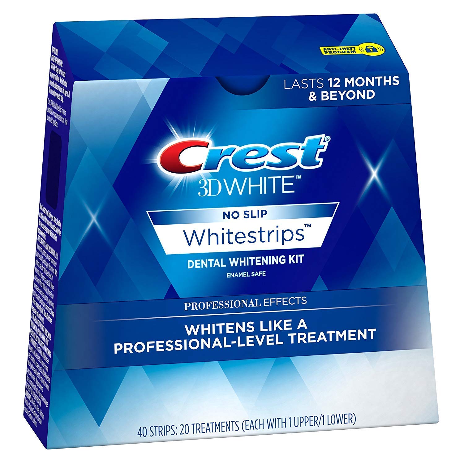 Crest 3D White Professional Effects Whitestrips Teeth Whitening Strips Kit 80 Count (Pack of 2)