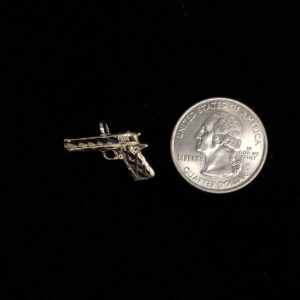 Ioka - 14K Yellow Gold Rifle Gun Charm Tiny Pendant For Necklace or Chain