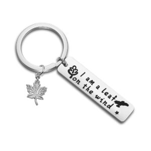 myospark i am a leaf on the wind firefly inspired serenity keychain with leaf charm for firefly fan (leaf keychain)