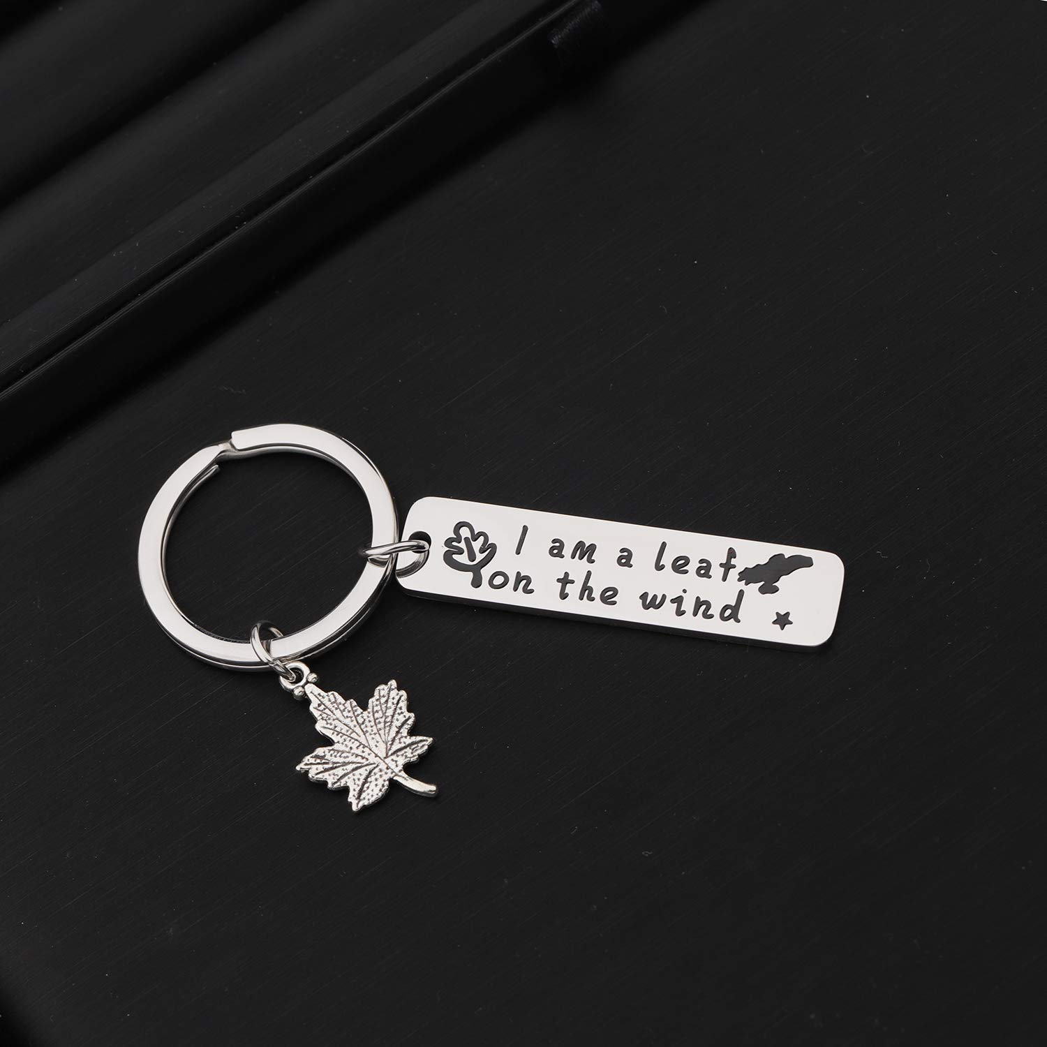 MYOSPARK I Am A Leaf On The Wind Firefly Inspired Serenity Keychain With Leaf Charm For Firefly Fan (Leaf Keychain)