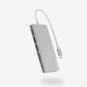 alogic usb c hub, 6-in-1 hub,4k hdmi,2 usb 3.01 usb c with data & 100w laptop charging,micro/sd card reader,dock uni, for macbook pro/air(thunderbolt 3 compatible),ipad pro, xps and more (silver)