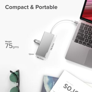 ALOGIC USB C Hub, 6-in-1 Hub,4K HDMI,2 USB 3.01 USB C with Data & 100W Laptop Charging,Micro/SD Card Reader,Dock Uni, for MacBook Pro/Air(Thunderbolt 3 Compatible),iPad Pro, XPS and More (Silver)