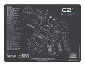 edog cz 10 c0c gun cleaning mat - schematic (exploded view) diagram compatible with cz10c series pistol 3 mm padded pad protect your firearm magazines bench surfaces gun oil solvent resistant