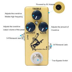 YMUZE Moskyaudio Golden Horse Guitar pedal with Overdrive Function