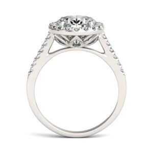 14K White Gold Moissanite by Charles & Colvard 10x8mm Oval Engagement Ring-size 7 3.48cttw DEW