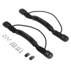 yimusic 2 pieces black kayak side mount carry handles with bungee screws and j hook suit for kayak boat canoe handles hardwares