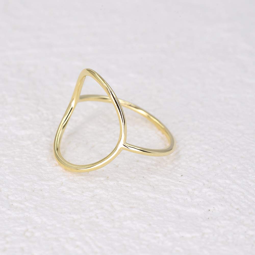 LEMON GRASS Gold Vermeil Open Circle Ring in Sterling Silver Size 7