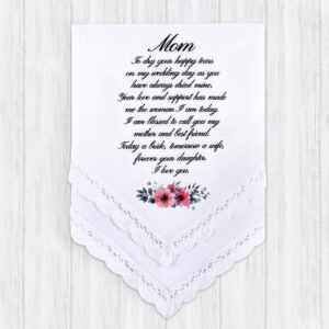 W&F GIFT Mother and Father of The Bride Gifts | Wedding Gift Handkerchief Set For Parents of The Bride from Daughter