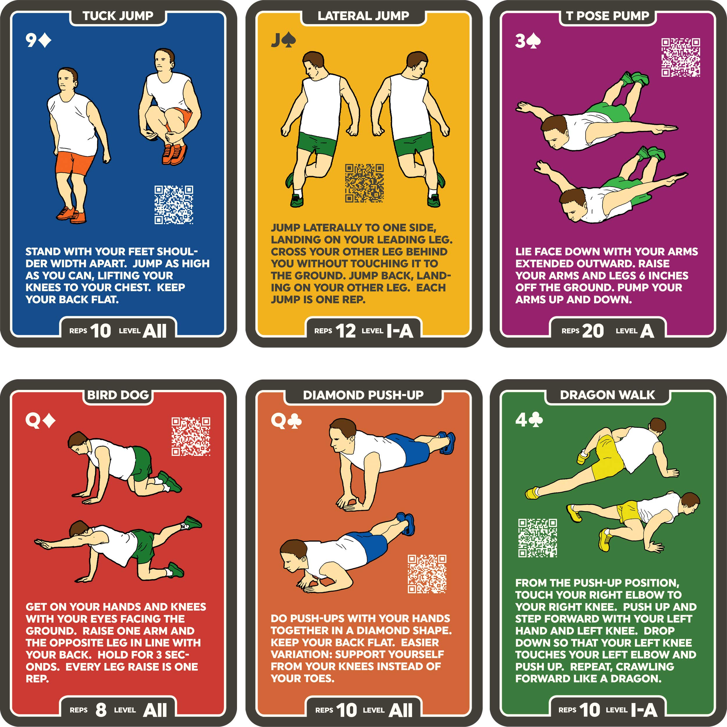 Stack 52 Bodyweight Exercise Cards: Workout Playing Card Game. Designed by a Military Fitness Expert. Video Instructions Included. No Equipment Needed. Burn Fat Build Muscle. (Updated Bodyweight Deck)