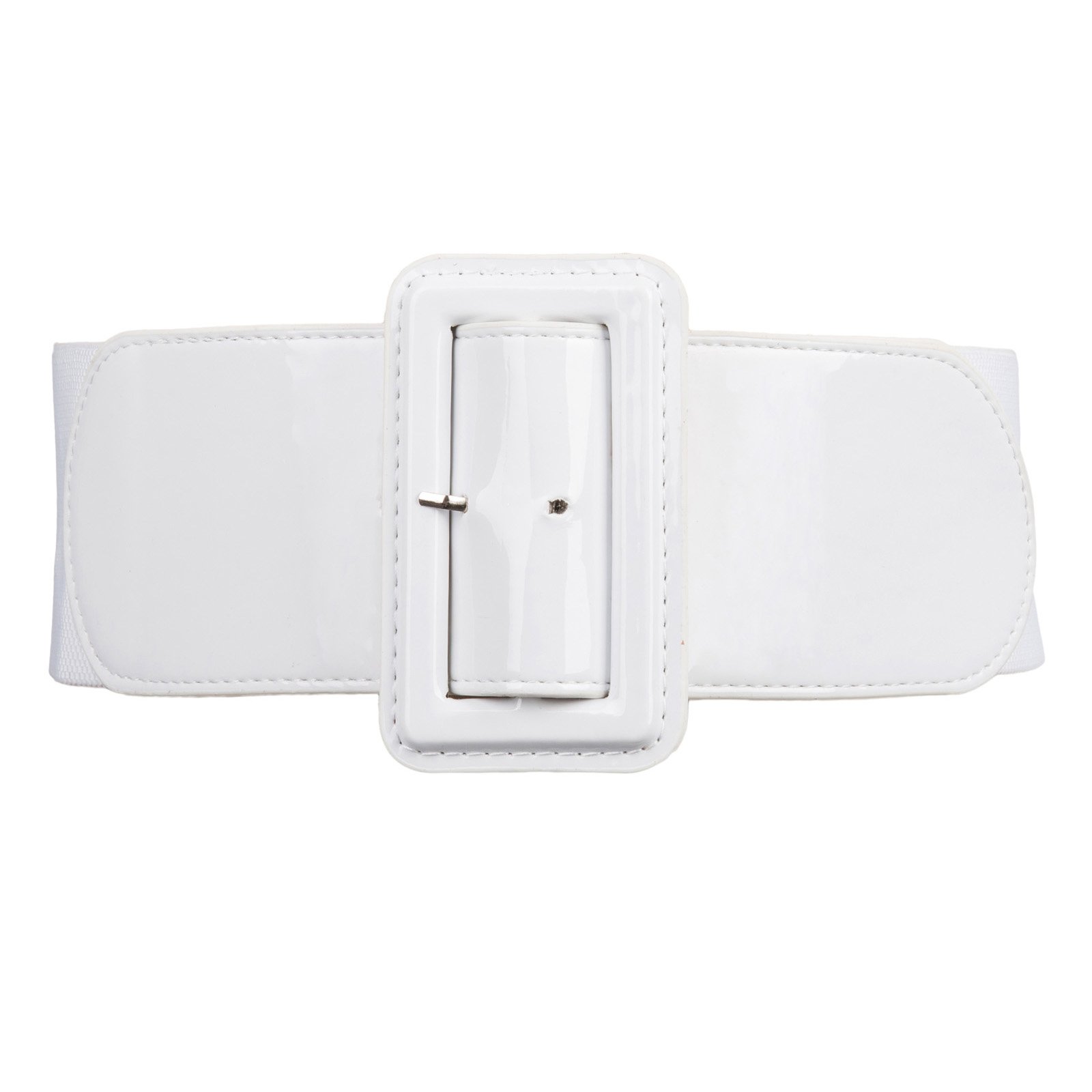 Hanna Nikole Women's Ladies Elastic Stretch Wide Vintage Waist Belt White Size M