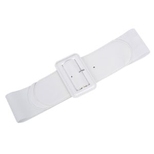 Hanna Nikole Women's Ladies Elastic Stretch Wide Vintage Waist Belt White Size M