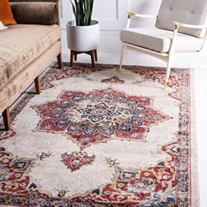 Unique Loom Utopia Collection Traditional Classic Vintage Inspired Area Rug with Warm Hues, 2' 2" x 3' 1" Rectangle, Cream/Blue