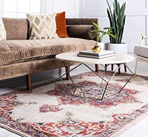 Unique Loom Utopia Collection Traditional Classic Vintage Inspired Area Rug with Warm Hues, 2' 2" x 3' 1" Rectangle, Cream/Blue