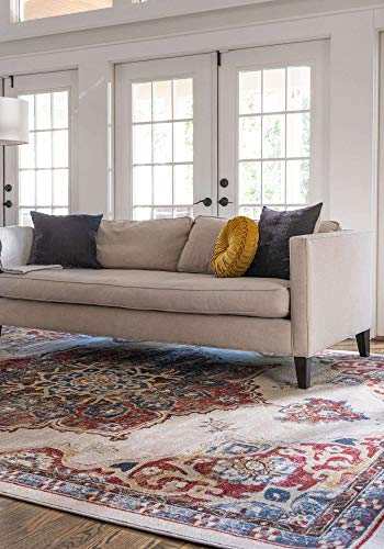 Unique Loom Utopia Collection Traditional Classic Vintage Inspired Area Rug with Warm Hues, 2' 2" x 3' 1" Rectangle, Cream/Blue