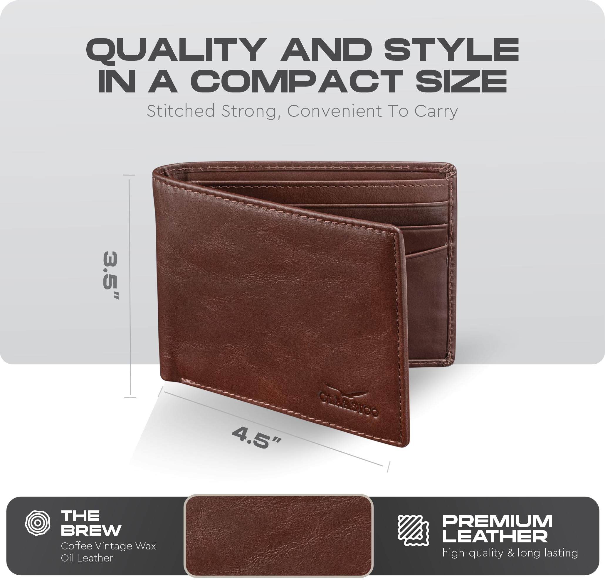 Wallet for Men’s - Genuine Leather Slim Bifold RFID Wallet - Gift for Men Packed in Stylish Gift Box