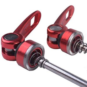 Zsling 1 Pair Bicycle Skewers Ultralight Quick Release Skewers Front Rear Set 110/135 mm for MTB Road Bike Red