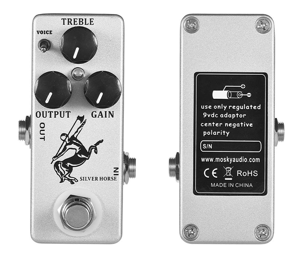 YMUZE Moskyaudio Mini Silver Horse Effect Pedal Overdrive Pedal for Electric Guitar