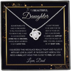 fa gifts to my daughter necklaces pendants - father and daughter necklace - gift from daddy - luxury necklace silver on birthday, anniversary - includes gift box! (graphic pendants, silver)