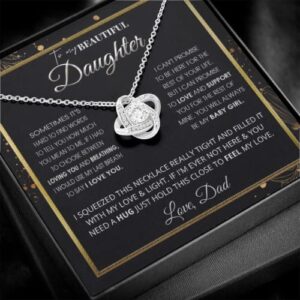 Fa Gifts To My Daughter Necklaces Pendants - Father and Daughter Necklace - Gift from Daddy - Luxury Necklace Silver On Birthday, Anniversary - Includes Gift Box! (Graphic Pendants, Silver)