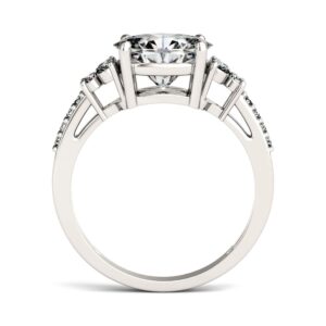 14K White Gold Moissanite by Charles & Colvard 9x7mm Oval Engagement Ring-size 7 2.30cttw DEW