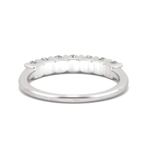 14K White Gold Moissanite by Charles & Colvard 3mm Round Wedding Band-size 6 0.70cttw DEW