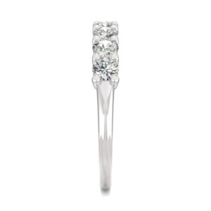 14K White Gold Moissanite by Charles & Colvard 3mm Round Wedding Band-size 6 0.70cttw DEW