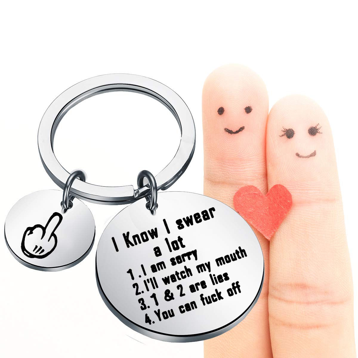 Funny Sarcastic Gift I Know I Swear A lot I Am Very Sorry I'll Try To Be Good Keychain Rude Gift Best Friend Birthday Gift (Funny Sarcastic Gift)