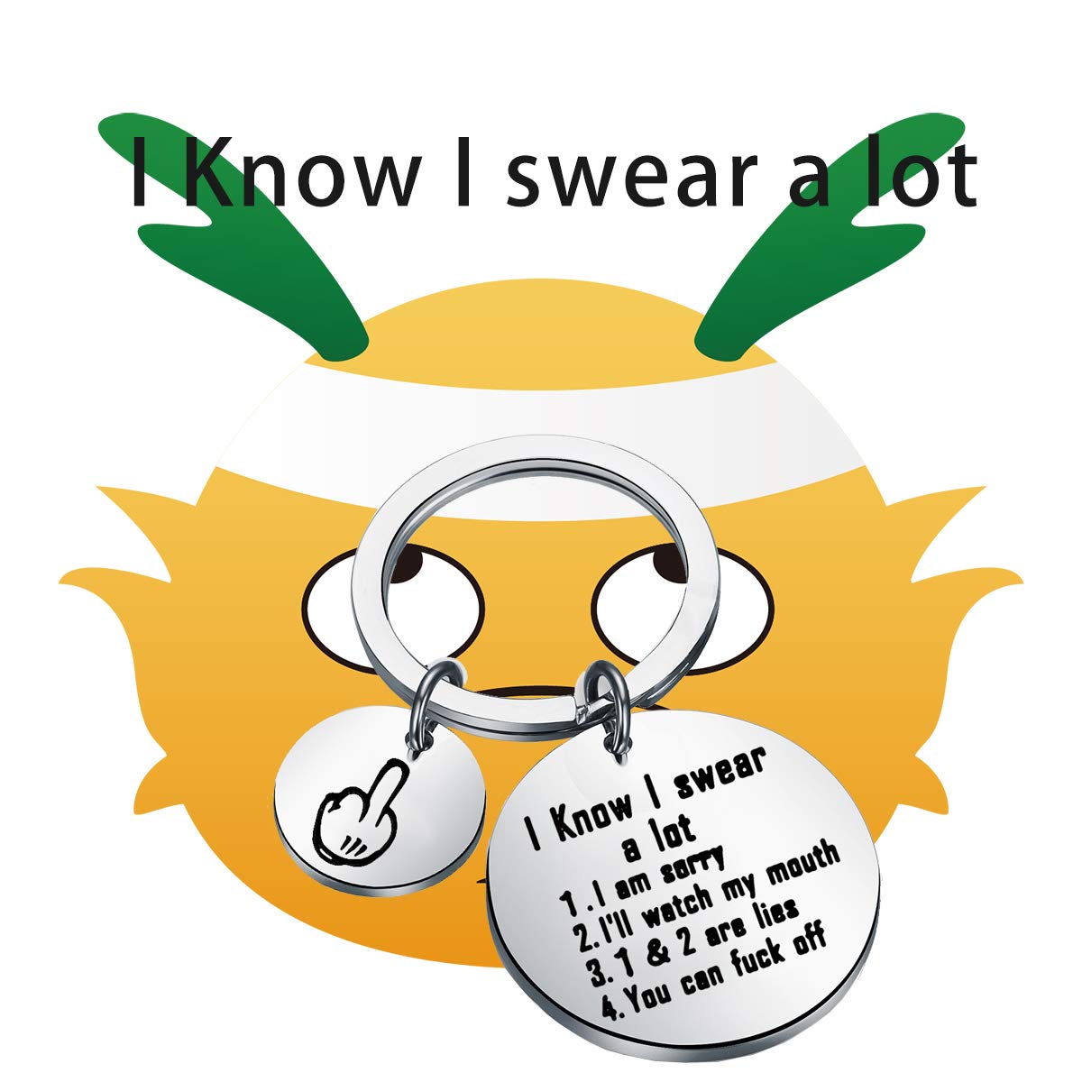 Funny Sarcastic Gift I Know I Swear A lot I Am Very Sorry I'll Try To Be Good Keychain Rude Gift Best Friend Birthday Gift (Funny Sarcastic Gift)