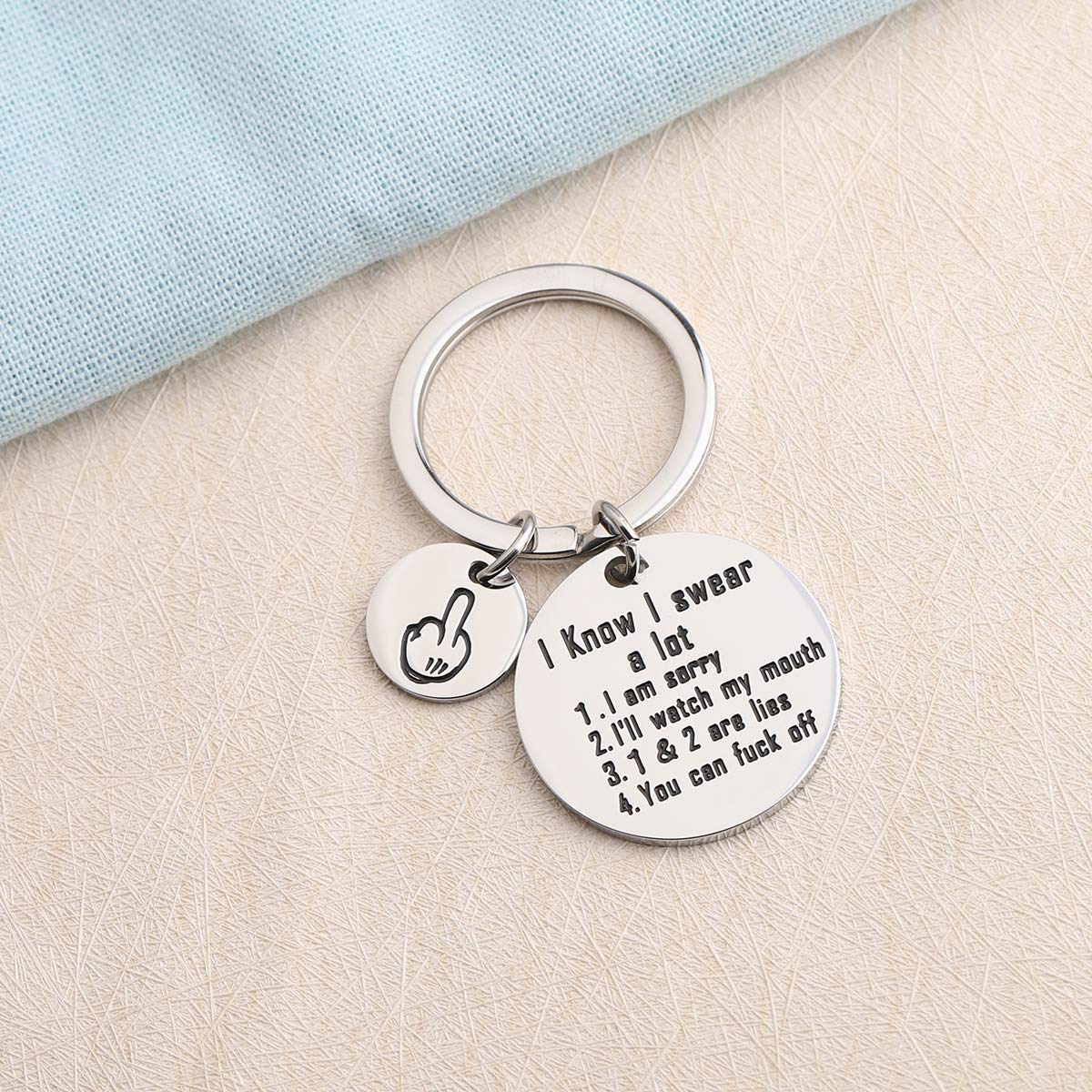 Funny Sarcastic Gift I Know I Swear A lot I Am Very Sorry I'll Try To Be Good Keychain Rude Gift Best Friend Birthday Gift (Funny Sarcastic Gift)