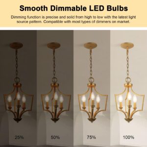 E12 Candelabra Bulbs 60 Watt Dimmable, LED Chandelier Light Bulbs Candle Bulb 6W 3000K Soft White, B11 LED Bulb Filament Decorative Small Base 500 Lumens Clear Glass, Pack of 6