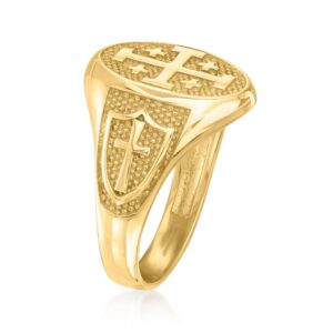 Ross-Simons 14kt Yellow Gold Multi-Cross Signet Ring. Size 9