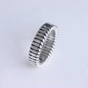 Retro 925 Sterling Silver Braided Spiral Ring for Men Women Open and Adjustable