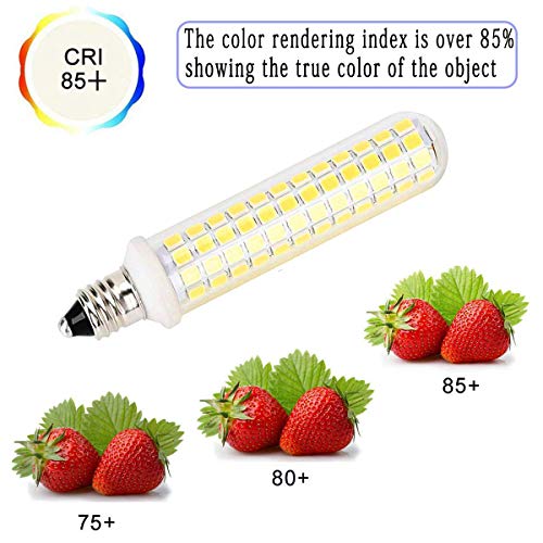 New Upgrade -E11 led Bulb,125 LEDs 100W 120W Halogen Bulbs Equivalent, 10w 1100lm, E11 Mini Candelabra Base White 6000k,AC 110V/130V,JD T3 T4 Bulb (2 Packs)