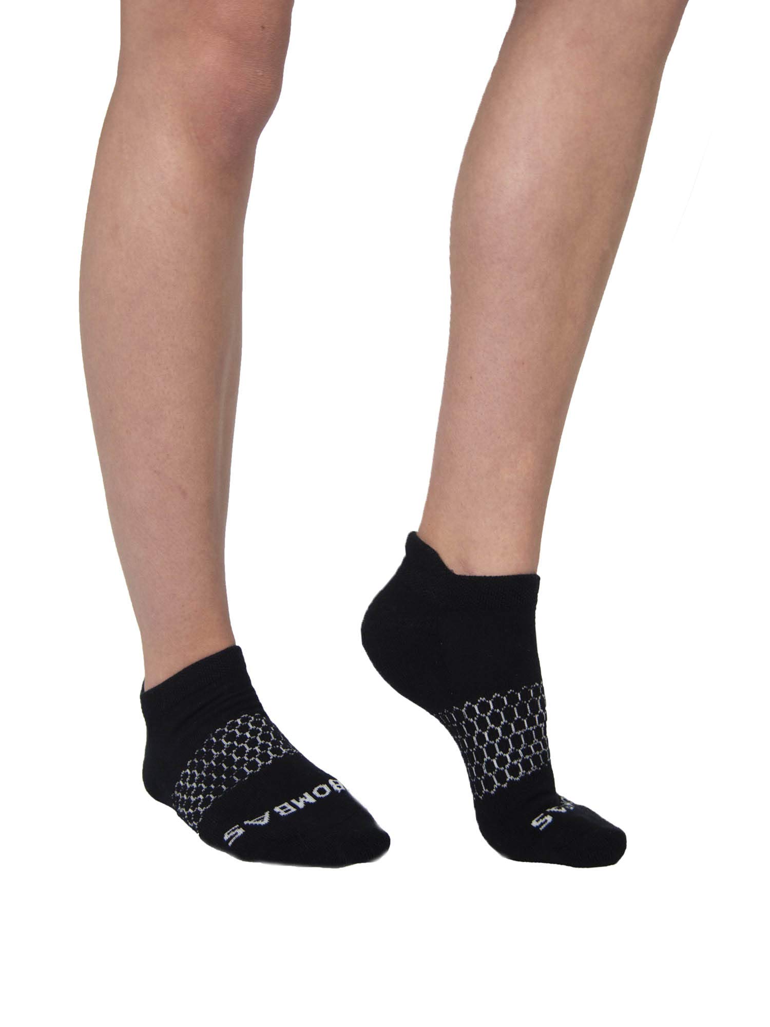 Bombas Women's Originals Black Ankle Socks,Size Large