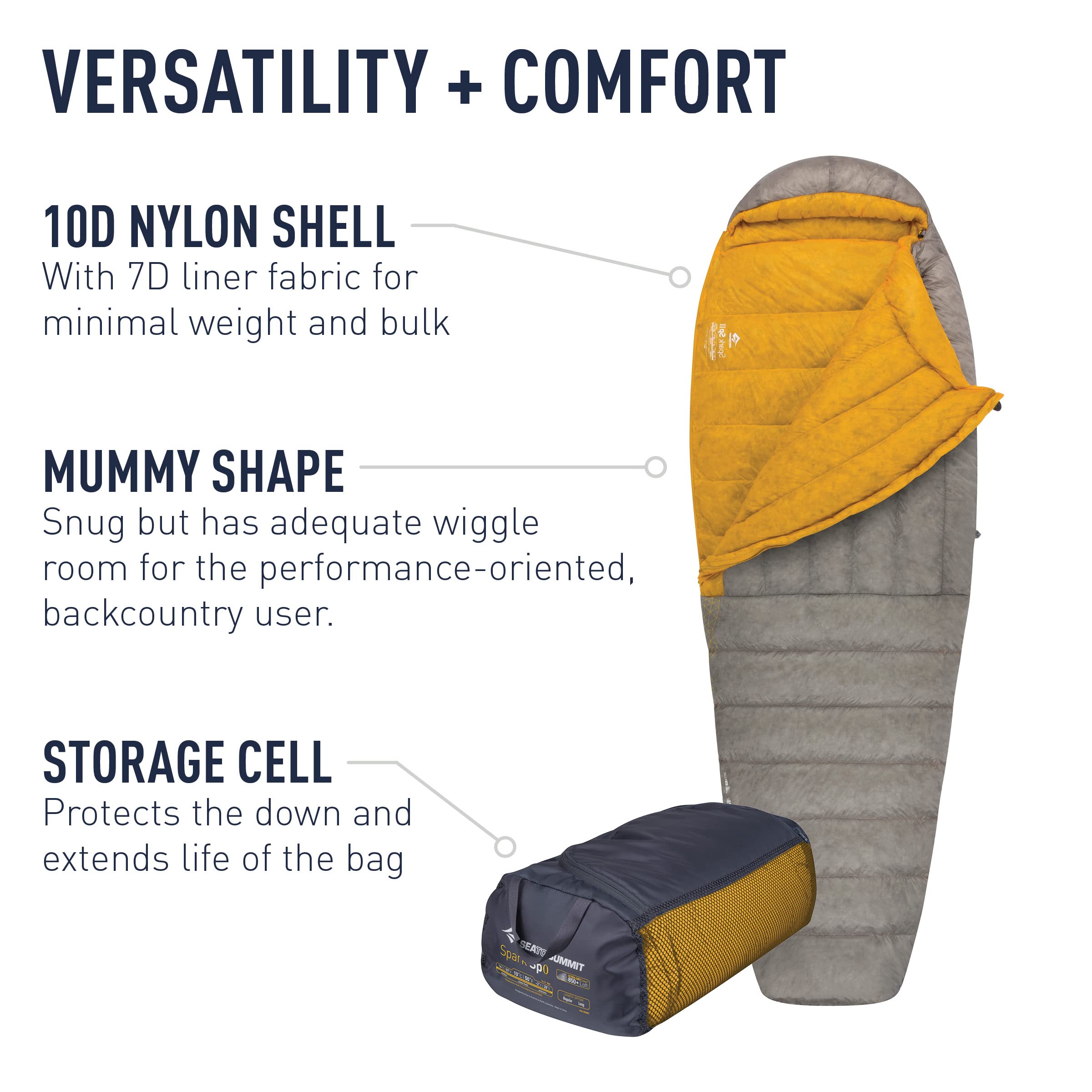 Sea to Summit Spark Ultralight Down Sleeping Bag, 5-Degree, Long