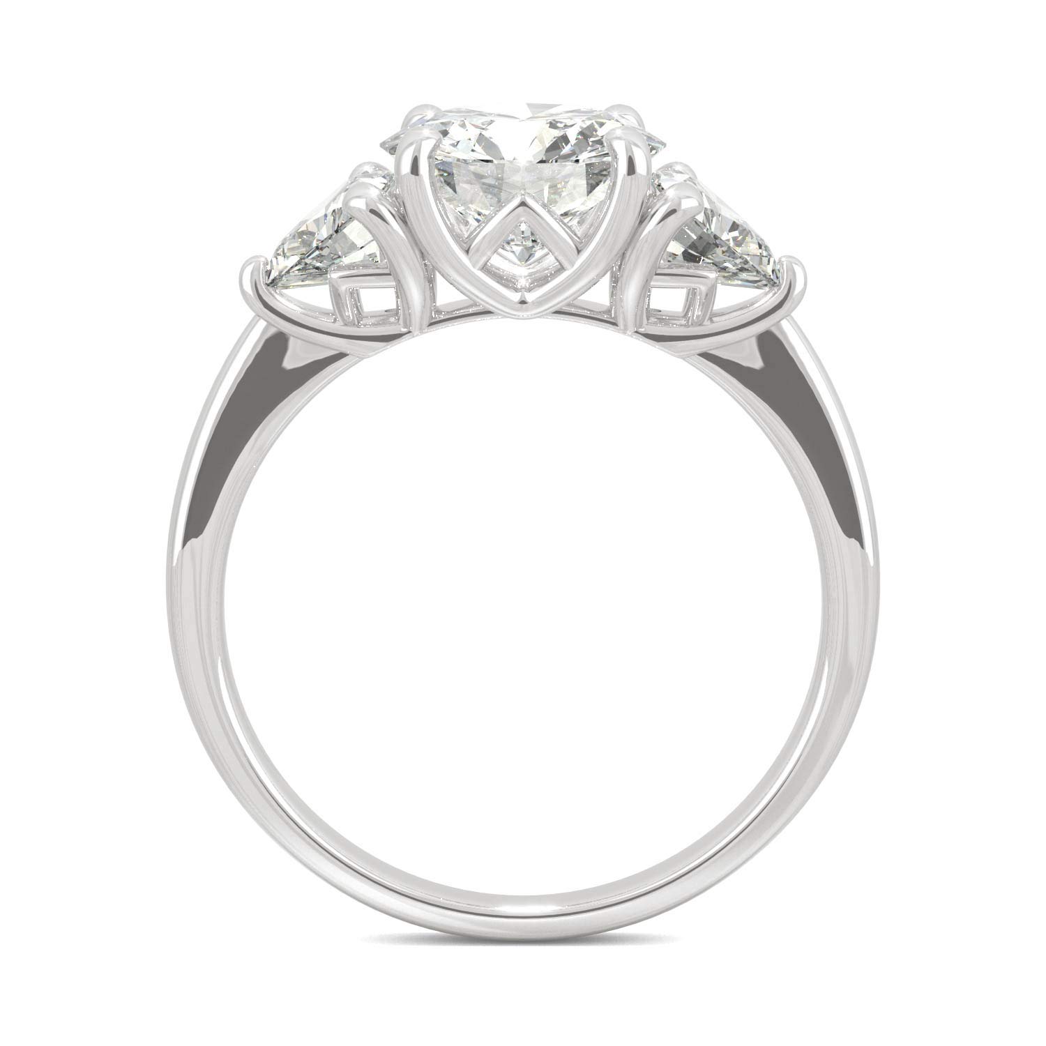 14K White Gold Moissanite by Charles & Colvard 8mm Round Engagement Ring-size 7 2.70cttw DEW