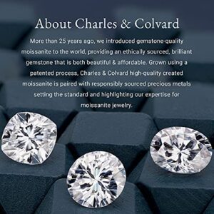 Charles & Colvard Created Moissanite 10x8mm Radiant Cut Engagement Ring for Women | 4.41 cttw DEW | Lab Grown | Solid 14K White Gold with Rhodium | Size 7