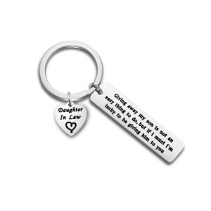 ENSIANTH Daughter In Law Keychain Wedding Gift Jewelry From Mother In Law Gift for Bride (Daughter In Law Keychain)