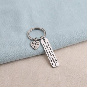 ENSIANTH Daughter In Law Keychain Wedding Gift Jewelry From Mother In Law Gift for Bride (Daughter In Law Keychain)