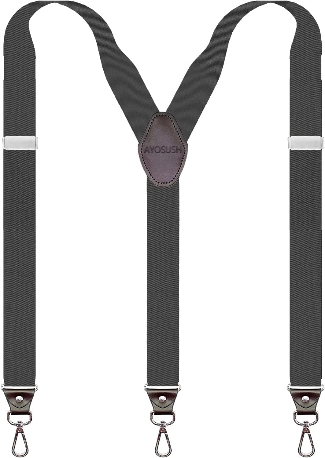 AYOSUSH Retro Y Suspenders for Men Heavy Duty Big and Tall Hooks for Belt Loop Jeans Black Shape Formal Braces