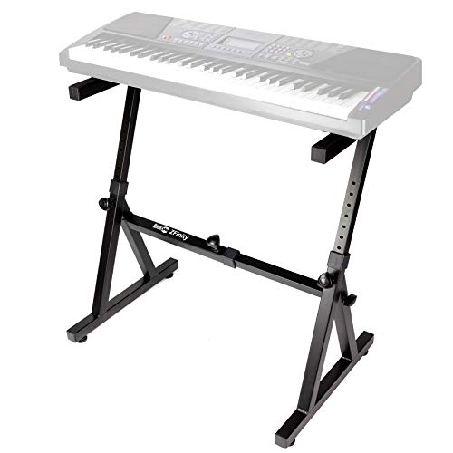 RockJam Z Style Adjustable and Portable Heavy Duty Music (Fits 54-88 Key Electric Pianos) Electronic Keyboard Stand (RJZZ363)